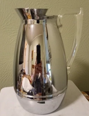 Jarra de café aislada vintage 9" THERMOS cromo mango lucite modelo 585J EE. UU. (46A) Foto 1 de 4
