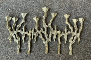 Candelabro Vintage Latón Hanukkah Menorah Weinberg Brutalista Ajustar - Imagen 1 de 13