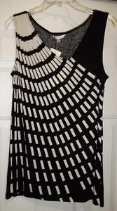 CAbi Womens Radiant Tank #356 Black White NWT Was $64 Rayon/Spandex Stretch - Picture 1 of 6