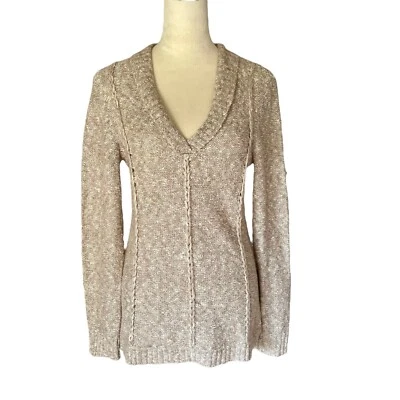Antonio Melani Women Size M Sweater Preppy Lightweigth Knit Taupe Neutral  - Image 1 of 4