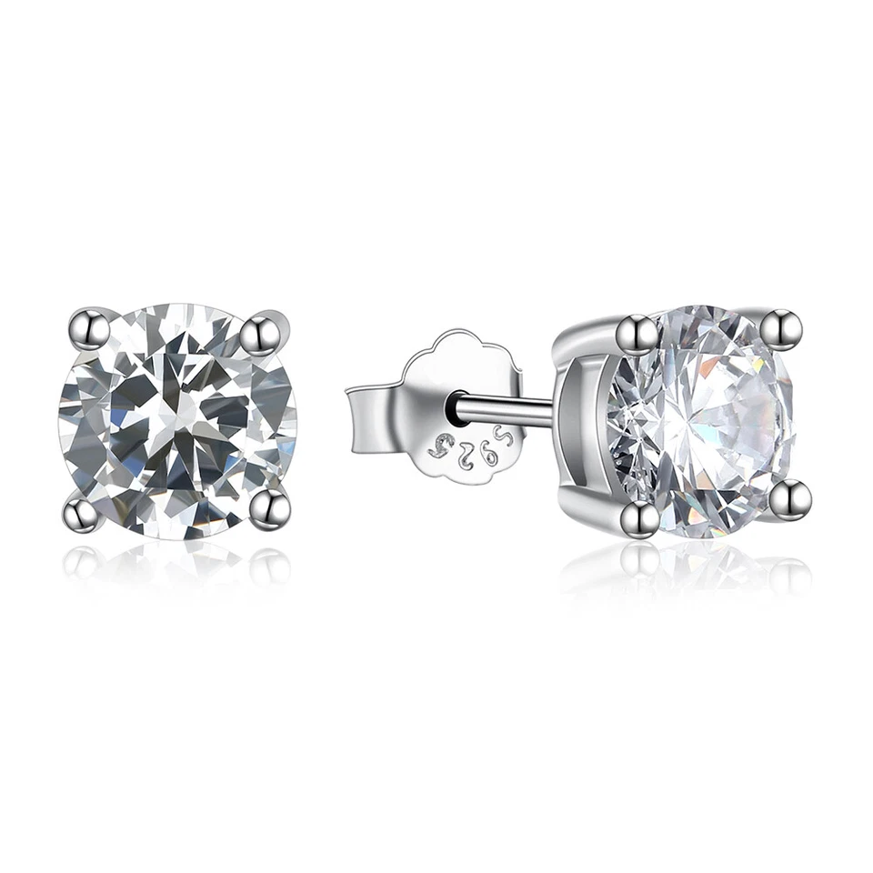ORECCHINI PUNTO LUCE IN ARGENTO 925 RODIATO UOMO DONNA ANALLERGICI BRILLANTINO - Immagine 1 di 1