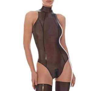 Pure Latex Rubber Gummi Swimsuit Full Body Tight Fitting Bodysuit Fancy Dress L - Picture 1 of 5