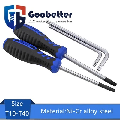 Torx Screwdriver Security Torx Hex Spanner Bits L-Type & With Handle T10-T40 - Image 1 of 4