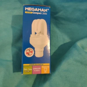 MEGAMAN bulb SU109 compact 2000 3700k warmlite 9w/50w longlift B22 bayonet fitti - Picture 1 of 7