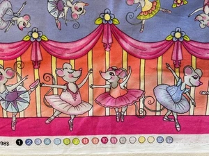 Tela Fuera de Uso Ratones "En el Ballet" por Patrick Lose Timeless Treasures 36" L x 42” W - Imagen 1 de 7