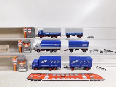 3X Herpa H0 1:87 Rimorchio MB Spedizione Vogt Lorenz Häring Mint+Box #DP406-0,5 - Immagine 1 di 4