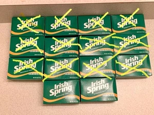 Irish Spring ORIGINAL Clean Deodorant LOTS OF 2 Vtg 4oz Bar Soap NOS NEW SEALED - Picture 1 of 3