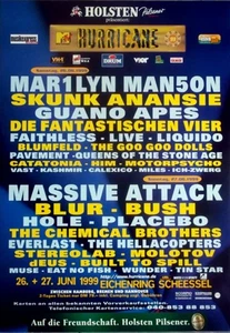 HURRICANE - 1999 - In Concert - Marilyn Manson - Blur - Bush - Placebo - Poster - Picture 1 of 1