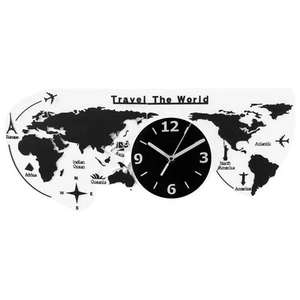 Decorative Clock Home Hanging Wall Clock Map Clock - Picture 1 of 12