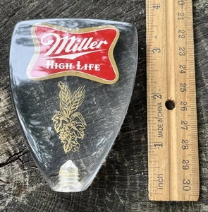 New Miller High Life Beer Short 3" Clear Acrylic Tap Handle - Picture 1 of 8