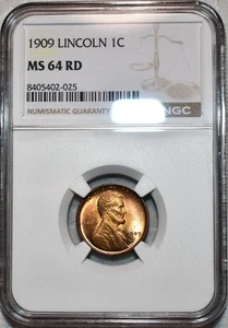 NGC MS-64 RD 1909-P Lincoln Cent, Fiery, Full-Red Blazer. - Picture 1 of 2