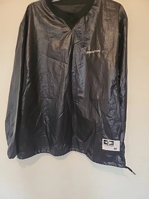 Chaqueta cortavientos Easton Pullover Warmup ligera negra para hombre béisbol grande Foto 1 de 4