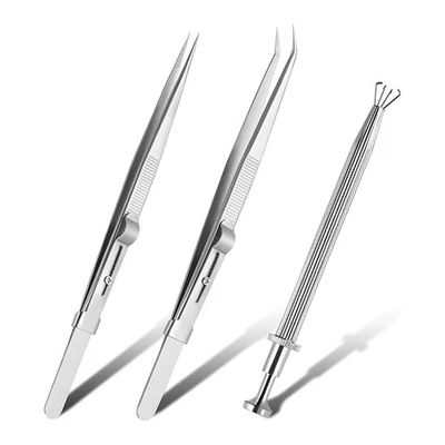 3 Pack Claw Tweezers  Tweezers Jewelers Holder Pick  Tool C9H27894 - Image 1 of 4