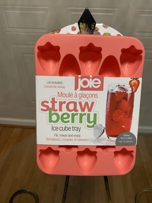 JOIE STAR Fresa 🍓 Bandeja de Silicona con Forma con Tapa Sellada a Prueba de Derrames Hielo, Foto 1 de 4