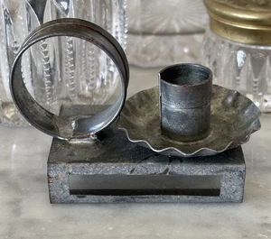 Antiker Kammerleuchter Kerzenhalter Urdose Streichholzschachtel Streichholz Fingerhalter - Bild 1 von 16