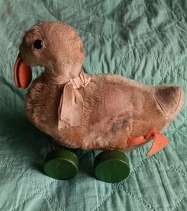 Vintage Steiff Duck on Wheels - Picture 1 of 9