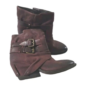 Stivaletti Sheridan Mia bordeaux pelle nabuk fibbia ripiegabile su collina taglia 7 US - Foto 1 di 11