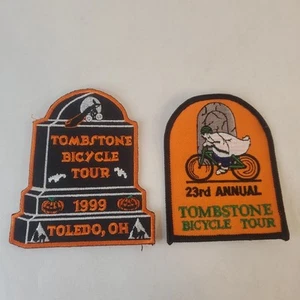 Parches de costura temática Halloween tour bicicleta lápida vintage 1999 y 2000 - Imagen 1 de 15