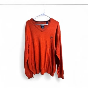 Chaps Ralph Lauren Men’s XL Sweater Burnt Orange Cotton Cashmere V-Neck NWOT - Picture 1 of 4