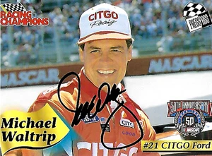 MICHAEL WALTRIP - AUTOGRAFIADO - 1998 PASE DE PRENSA CAMPEONES DE CARRERAS - [A-21] - Imagen 1 de 1