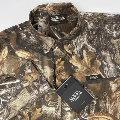 Von Dutch Originals Men’s Camouflage Print Long Sleeve Shirt Size Large NEW - Image 1 of 4