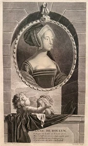Anne Boleyn (1501–1536) – Historischer Kupferstich nach Werff, Vermeulen 17. Jh. - Bild 1 von 5