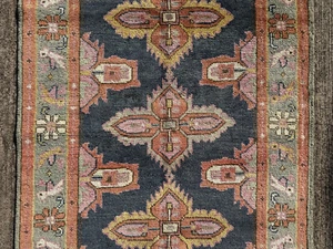 4x6 PINK BLUE RUG HAND-KNOTTED HANDMADE oriental carpet handwoven oushak magenta - Picture 1 of 15
