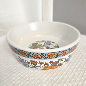Cat Water Food Bowl Bohemian Floral Swirls Ceramic Kitty Dish 1 Cup Harmony