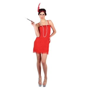 SALE Showtime Flapper Girl - Red 1920's Ladies Fancy Dress Costume & Headband - Picture 1 of 1