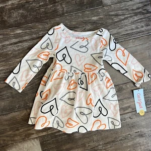 Baby Girl Cat&jack Halloween Long Sleeve Dress Size 12 Months Hearts - Picture 1 of 5