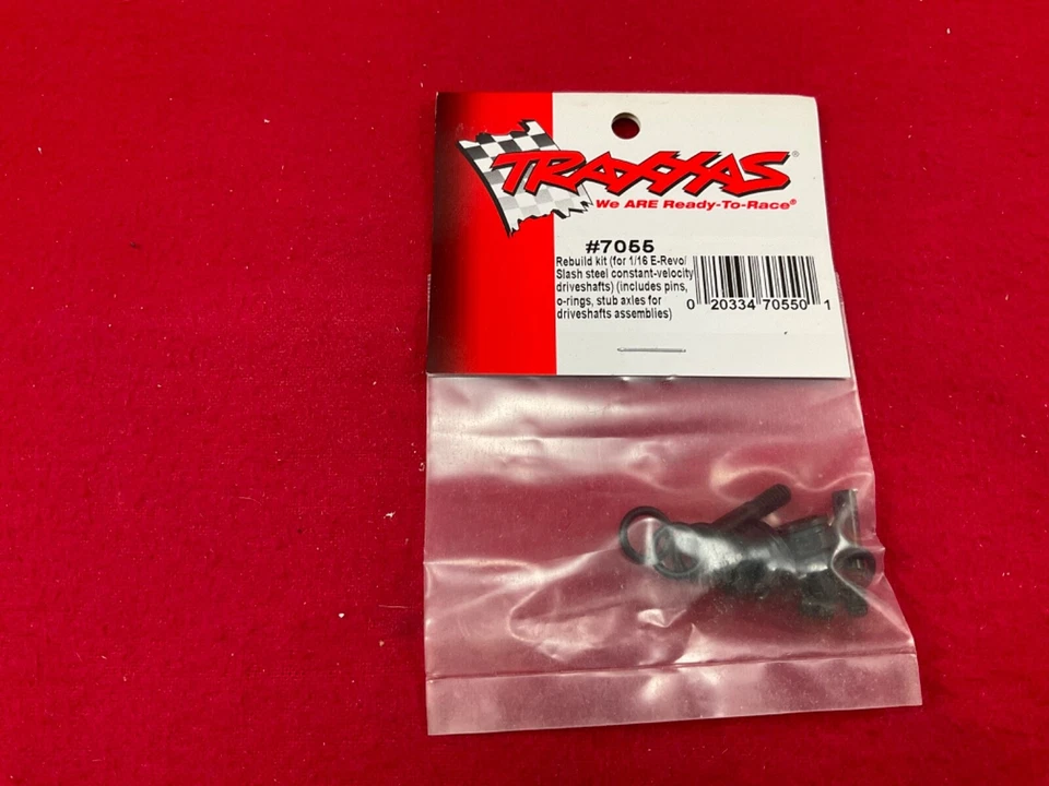 Traxxas 7055 Steel CV Driveshaft Rebuild Kit: 1/16 E-Revo Slash 4x4 vxl xl-2.5 - Image 1 of 3