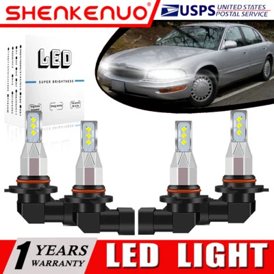 For Buick Park Avenue 1991-2005 4X 9005+9006 LED Headlight Bulb High Low Beam LX - Image 1 of 4