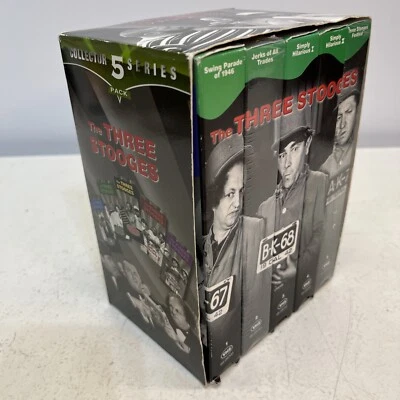 Vintage 1998 Boxed  Set of 5 THE THREE STOOGES VHS Video Tapes - Image 1 of 4