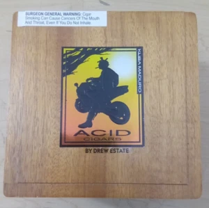 Acid By Drew Estate Empty Wooden Cigar Box 7¼x7x4⅜ - Imagen 1 de 4