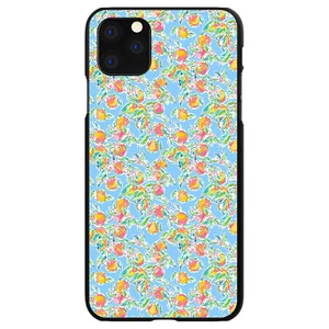 Hard Case Cover for iPhone / Samsung Galaxy Preppy Orange Blue Flowers - Picture 1 of 38