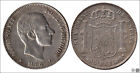 Spagna 50 Centesimi di Peso 1884 Manila Ag. Alfonso XII MBC + EBC