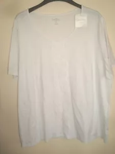 Damas Plus Tejido Top Blanco Crochet Frontal Talla 3X Coral Bay - Imagen 1 de 2