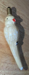 Vintage Antique Milk Glass Christmas Light Bulb Cocatoo Bird Parrot - Not Tested - Picture 1 of 5