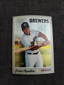 Topps Heritage Jesus Aguilar 2019 refractor Brewers #'d512/999. - Imagen 1 de 2