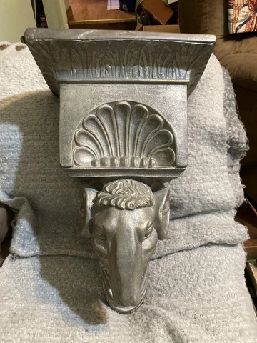 Ram Head Regency Plaster Wall Bracket Corbel Shelf Silver Quality 21” Cover