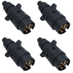 12N 7 Pin Plug Plastic Car Trailer Caravan Electrical Wiring Light Connector 4pc - Picture 1 of 7