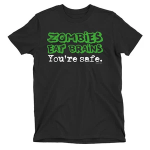 ZOMBIES COME CEREBROS ESTÁS SEGURO Divertida Niños ORGÁNICA Algodón Camiseta Eslogan Regalo Eco - Imagen 1 de 3