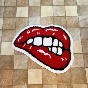 Tappeto/Tappeto Personalizzato 54X70CM Labbra Rosse Trapuntato Morbido, Antiscivolo, Estetico, Casa, Arredamento - Foto 1 di 6