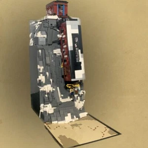 MOC-125839 Train-wrecked Diorama with Fallen Train Car 4694 Pieces for Ages 11+ - Picture 1 of 5