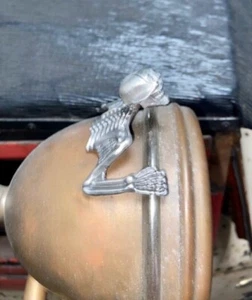 HAND CRAFTED SKELETON SKULL RAT ROD HOT ROD MC HEADLIGHT ORNAMENT - Picture 1 of 11