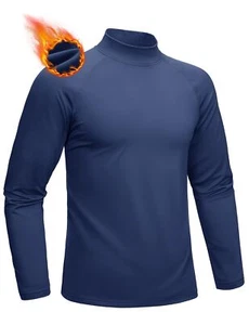 Long Sleeve Shirts for Men Moisture Wicking Warm Undershirt Basic Soft Mock N... - Picture 1 of 6