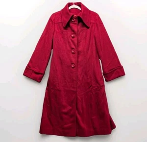 Gabardina de Colección Betty Rosa Lana Roja Mod Mujer Talla S Forrada con Botones Años 60 70 Sin Cinturón* - Imagen 1 de 23
