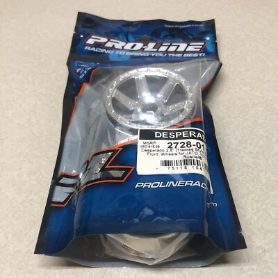 2728-01 PRO-LINE DESPERADO 2.8 TRAXXAS BEAD CHROME FRONT WHEELS JATO OR STAMPEDE - Image 1 of 3