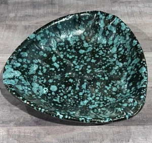 Vintage Black/Blue Clay Ashtray made in Italy FREE Shipping - Picture 1 of 5