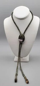 Alpaca Mexico Abalone Oval shell Bolo tie D63 - Picture 1 of 12